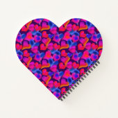Carnet Motif de Coeurs rose, violet et bleu (Dos)