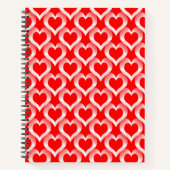 Carnet Motif de coeurs rouges et blancs (Devant)