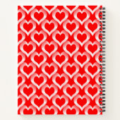 Carnet Motif de coeurs rouges et blancs (Dos)