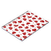 Carnet motif de coeurs rouges et blancs (Côté gauche)