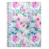 Carnet Motif de collage de fleurs rose et bleue (Devant)