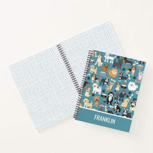 Carnet Motif de compagnie de chien chiot mignon personnal (Intérieur)