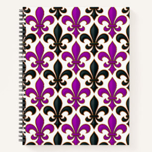 Carnet Motif de conception de fleur de lis baroque noir v