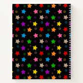 Carnet Motif de conception d'étoiles colorées noir (Dos)