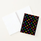 Carnet Motif de conception d'étoiles colorées noir (Intérieur)