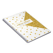 Carnet Motif de conception géométrique & Coeurs blanc et (Côté Droit)