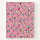 Carnet Motif de cône de glace rose (Dos)