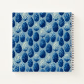 Carnet Motif de cône de pin d'hiver bleu (Dos)