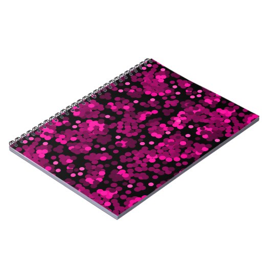 Carnet Motif de confetti à pois rose et bordeaux (Côté gauche)