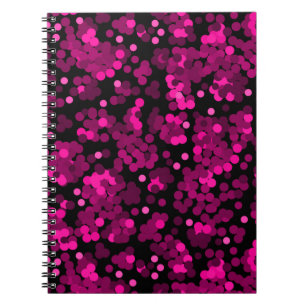 Carnet Motif de confetti à pois rose et bordeaux