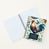 Carnet Motif de coq de ferme Retro (Intérieur)