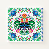 Carnet Motif de coq polonais carré (Dos)