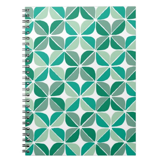 Carnet motif de couette dans les tons verts (Devant)