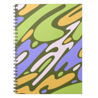 Carnet Motif de coup de pinceau diagonal Olive et Lavande