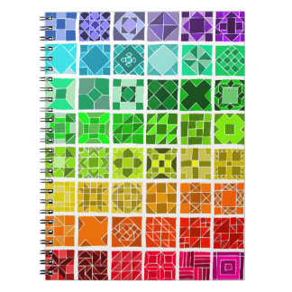 Carnet motif de courtepointe arc-en-ciel