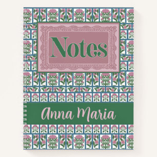 Carnet Motif de courtepointe en art folklorique à fleurs