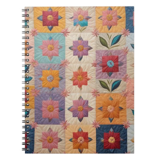 Carnet Motif de courtepointe fleurie (Devant)