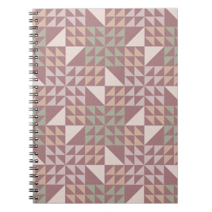 Carnet Motif de courtepointe géométrique Rose Poussiéreus