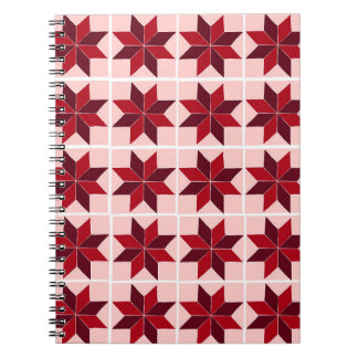 Carnet motif de courtepointe rouge