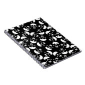 Carnet Motif de crâne esthétique noir et blanc foncé (Côté Droit)