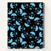 Carnet Motif de crâne noir et bleu (Dos)