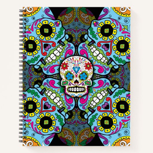 Carnet Motif de crânes de sucre (Devant)