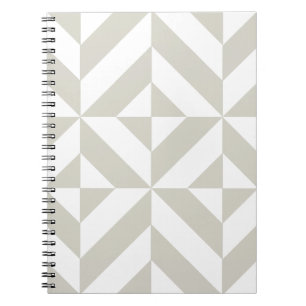 Carnet Motif de cube géométrique gris moyen