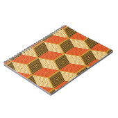 Carnet Motif de cube Vintage rouge or (Côté gauche)