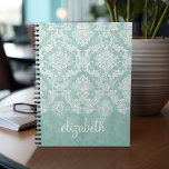 Carnet Motif de Damas Vintage bleu glace avec finition gr<br><div class="desc">Un motif vintage avec tableau de bord et dentelle. Regardez de près les fleurs et les feuilles.Un design tendance avec les couleurs de bijoux et l'élégance. Les éléments sont plus faciles à customiser lorsque vous remplacez tout le texte et les photos en premier. Si votre art doit encore être ajusté,...</div>