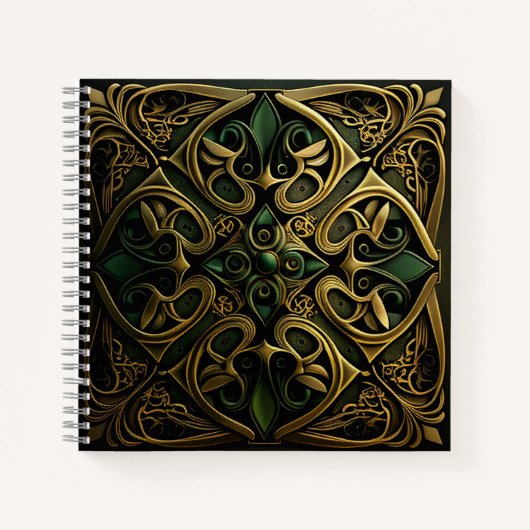 Carnet Motif de décoration en bronze vert (Devant)