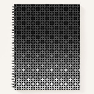 Carnet Motif de dégradé géométrique noir et blanc