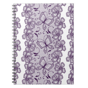 Carnet Motif de dentelle avec des papillons