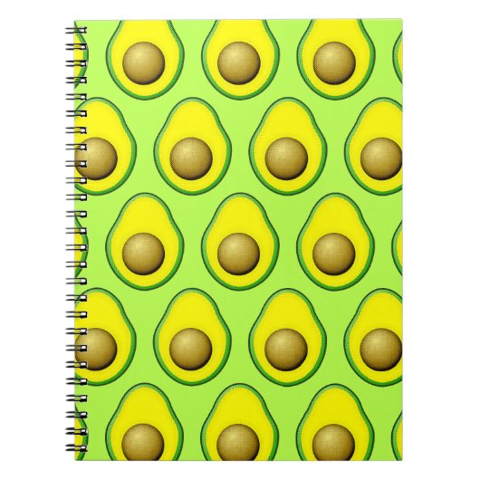Carnet Motif de dessin Avocado de style vintage (Devant)