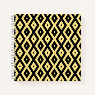 Carnet Motif de diamant jaune citron et noir