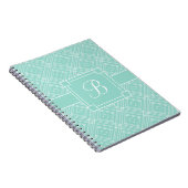Carnet Motif de diamant vert à la pointe Monogrammé (Côté Droit)