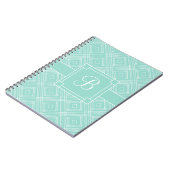 Carnet Motif de diamant vert à la pointe Monogrammé (Côté gauche)