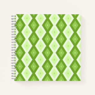 Carnet Motif de diamant vert Chartreuse