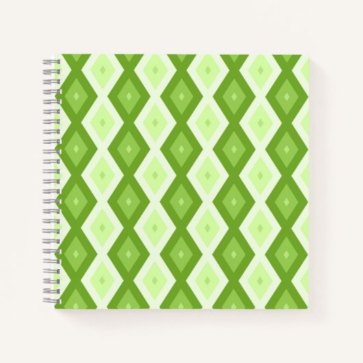 Carnet Motif de diamant vert Chartreuse (Devant)