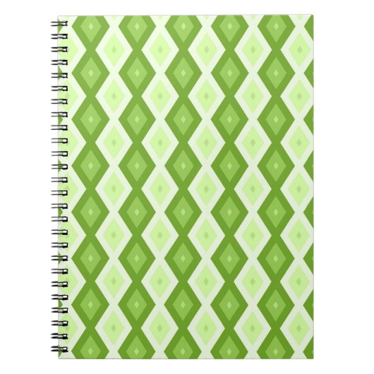 Carnet Motif de diamant vert Chartreuse (Devant)