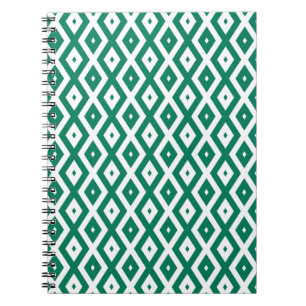 Carnet Motif de diamant vert et blanc