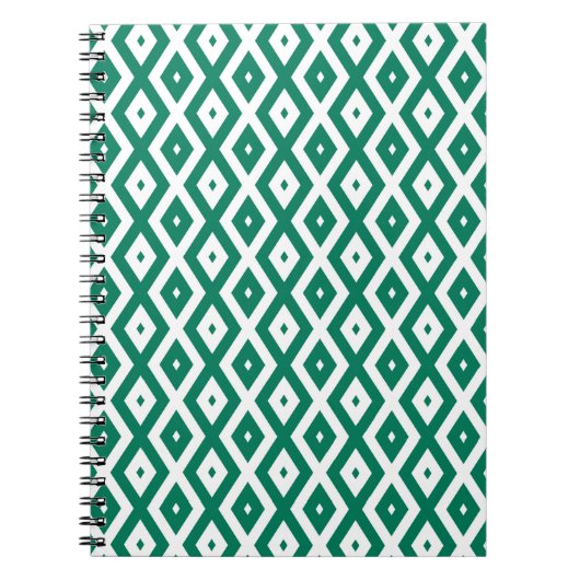 Carnet Motif de diamant vert et blanc (Devant)