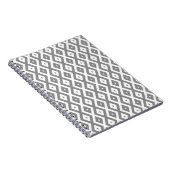 Carnet Motif de diamants gris et blanc (Côté Droit)