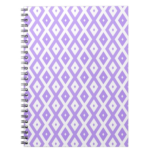 Carnet Motif de diamants violet et blanc (Devant)