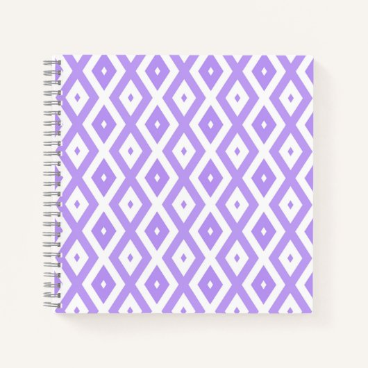 Carnet Motif de diamants violet et blanc (Devant)