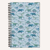 Carnet Motif de dinosaure bleu (Recto)