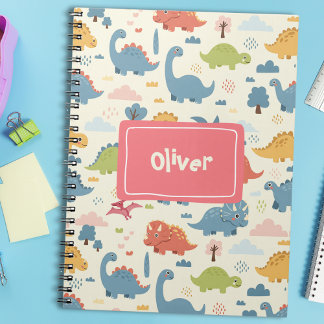 Carnet Motif de dinosaure ludique personnalisé