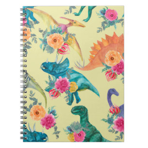 Carnet Motif de dinosaures à l'aquarelle. ba sans mer