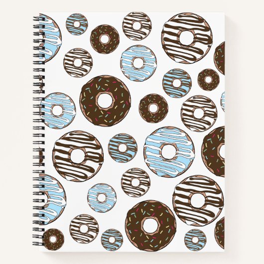Carnet Motif De Donuts, Donuts Bleus, Donuts Brown (Devant)