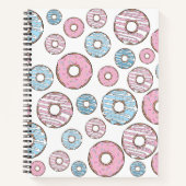 Carnet Motif De Donuts, Donuts Roses, Donuts Bleus (Devant)