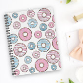 Carnet Motif De Donuts, Donuts Roses, Donuts Bleus